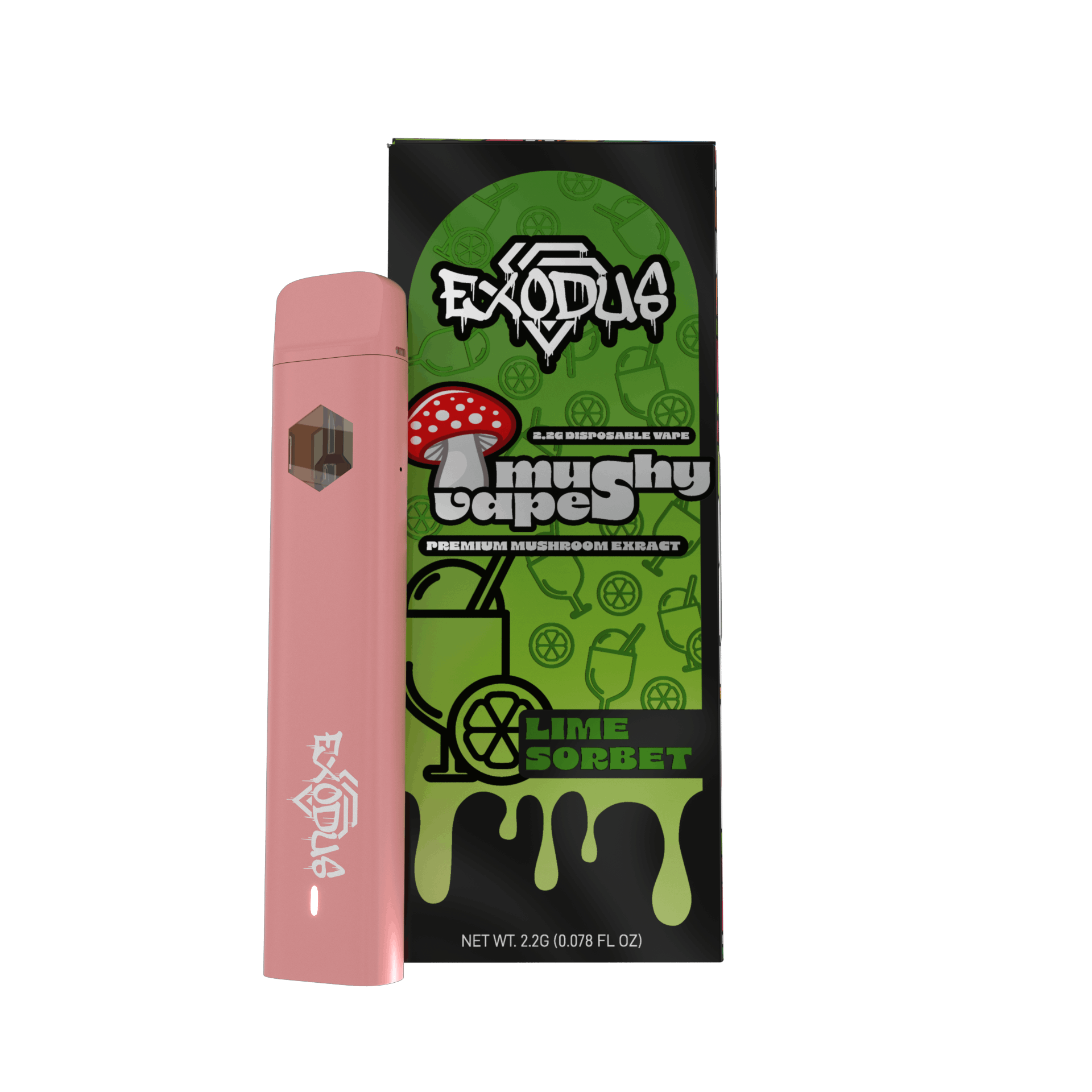 Exodus Mushy Vapes Amanita 2.2g Disposable Lime Sorbet