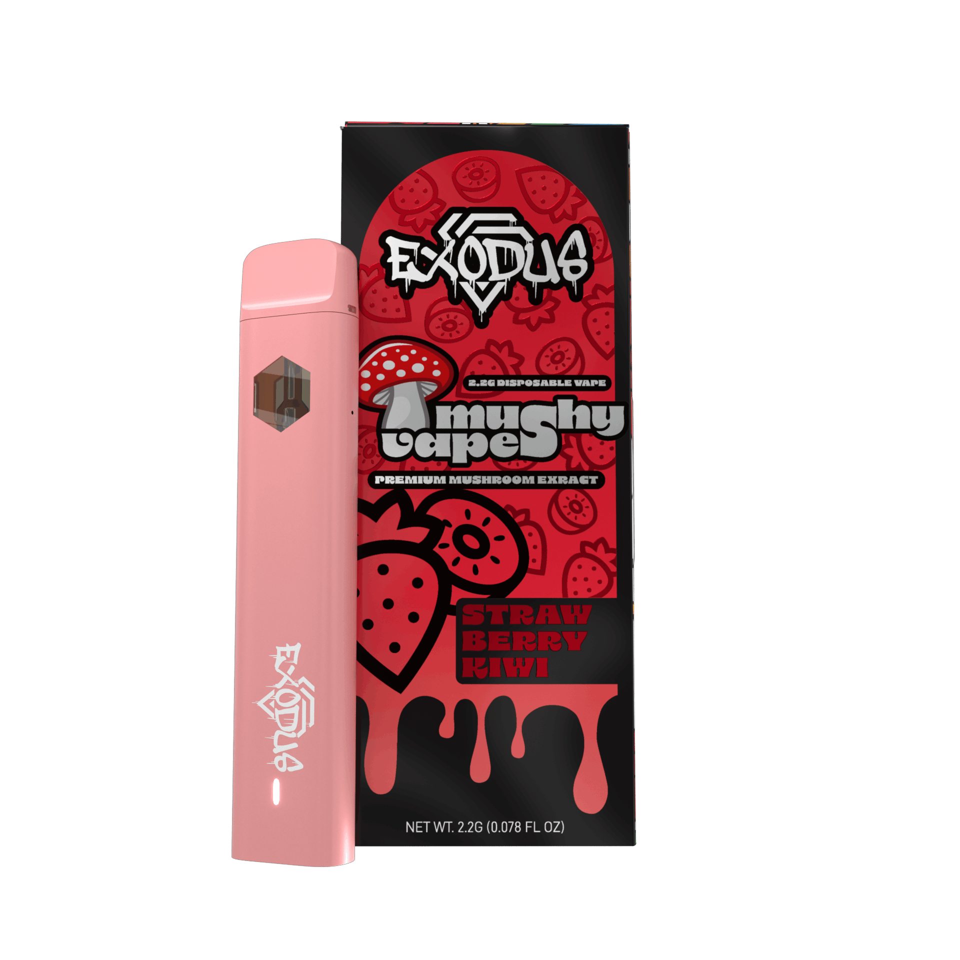 Exodus Mushy Vapes Amanita 2.2g Disposable Strawberry Kiwi