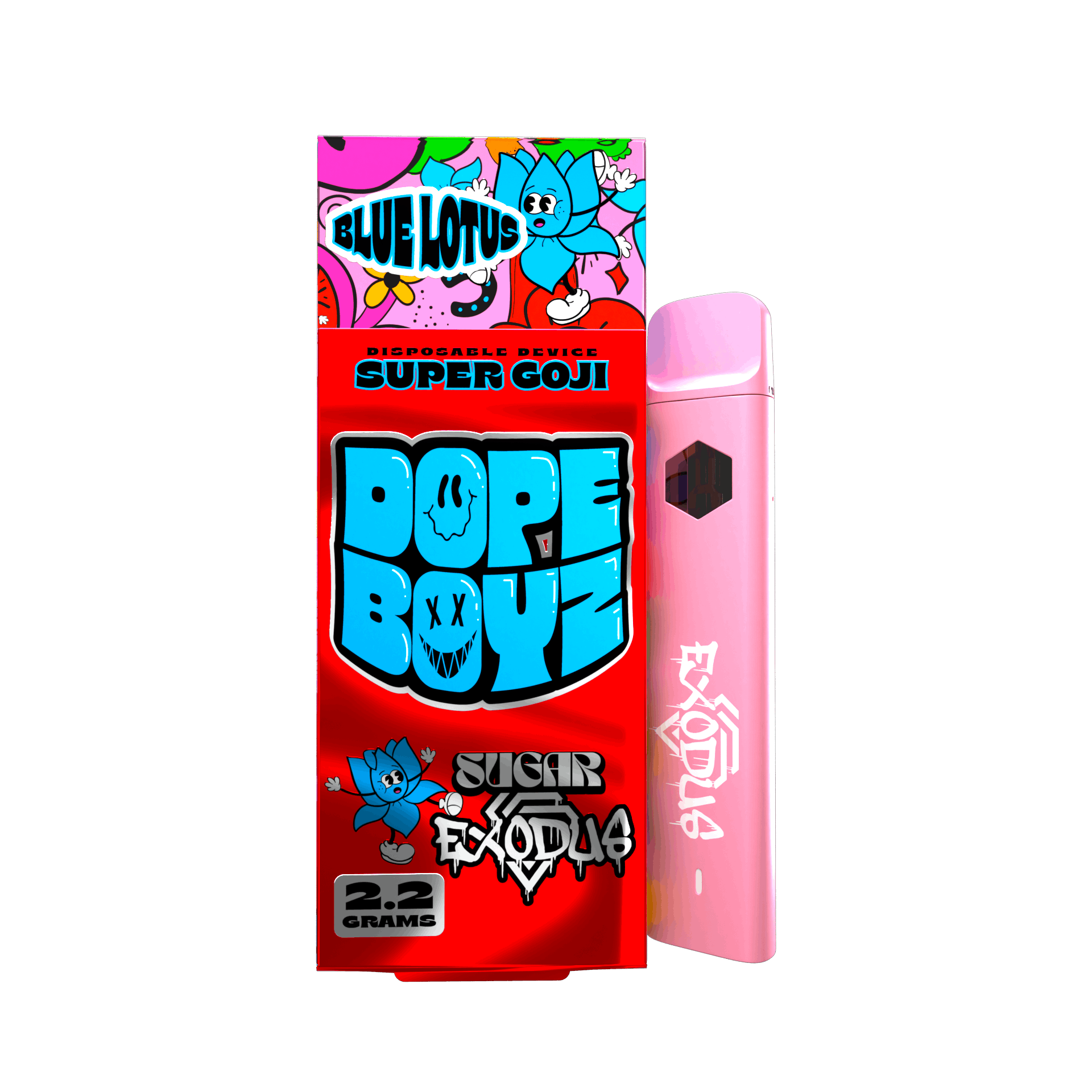 Exodus X Sugar Dope Boyz 2.2G Blue Lotus Disposable Super Goji