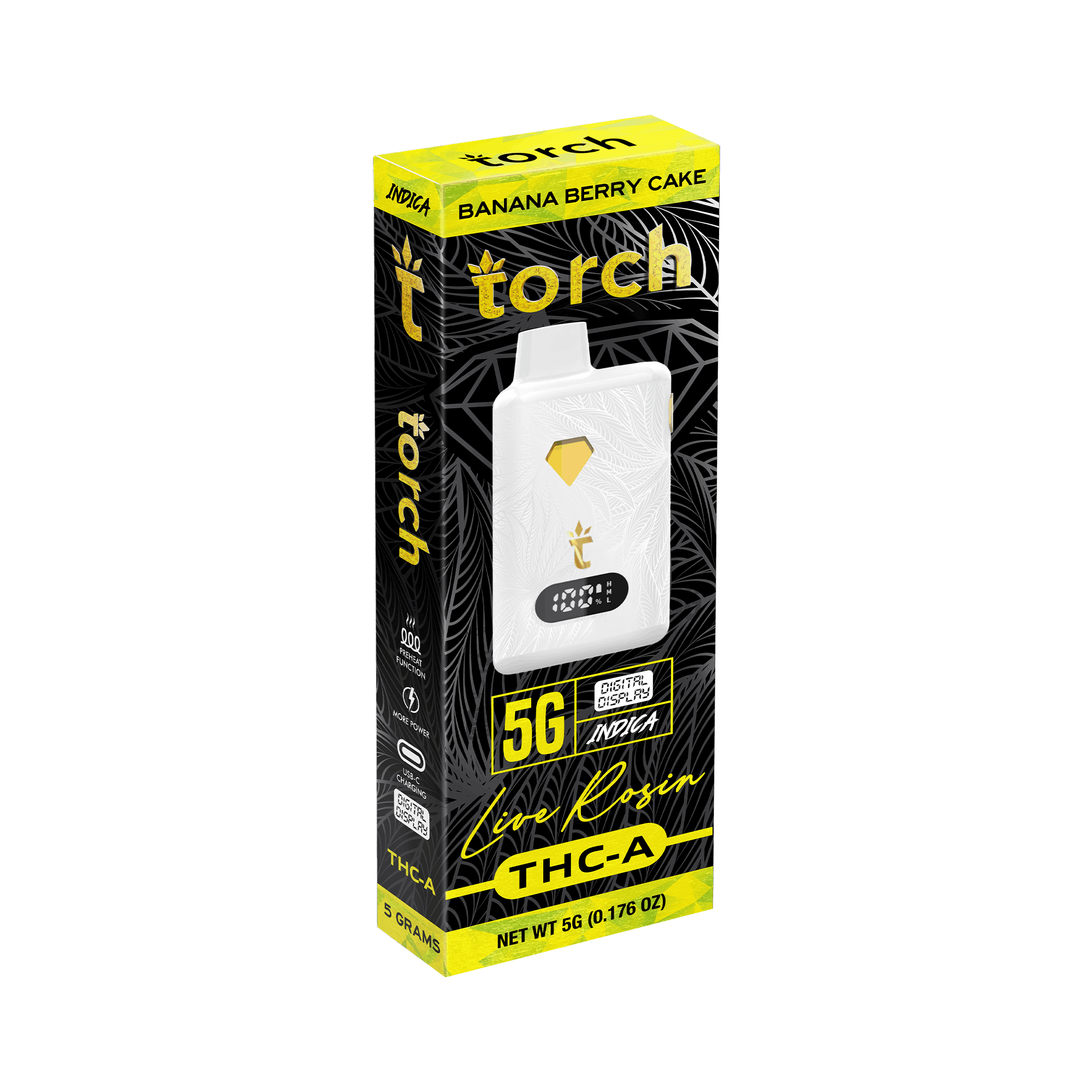 Torch 5g Live Rosin THCA Disposable Banana Berry Cake