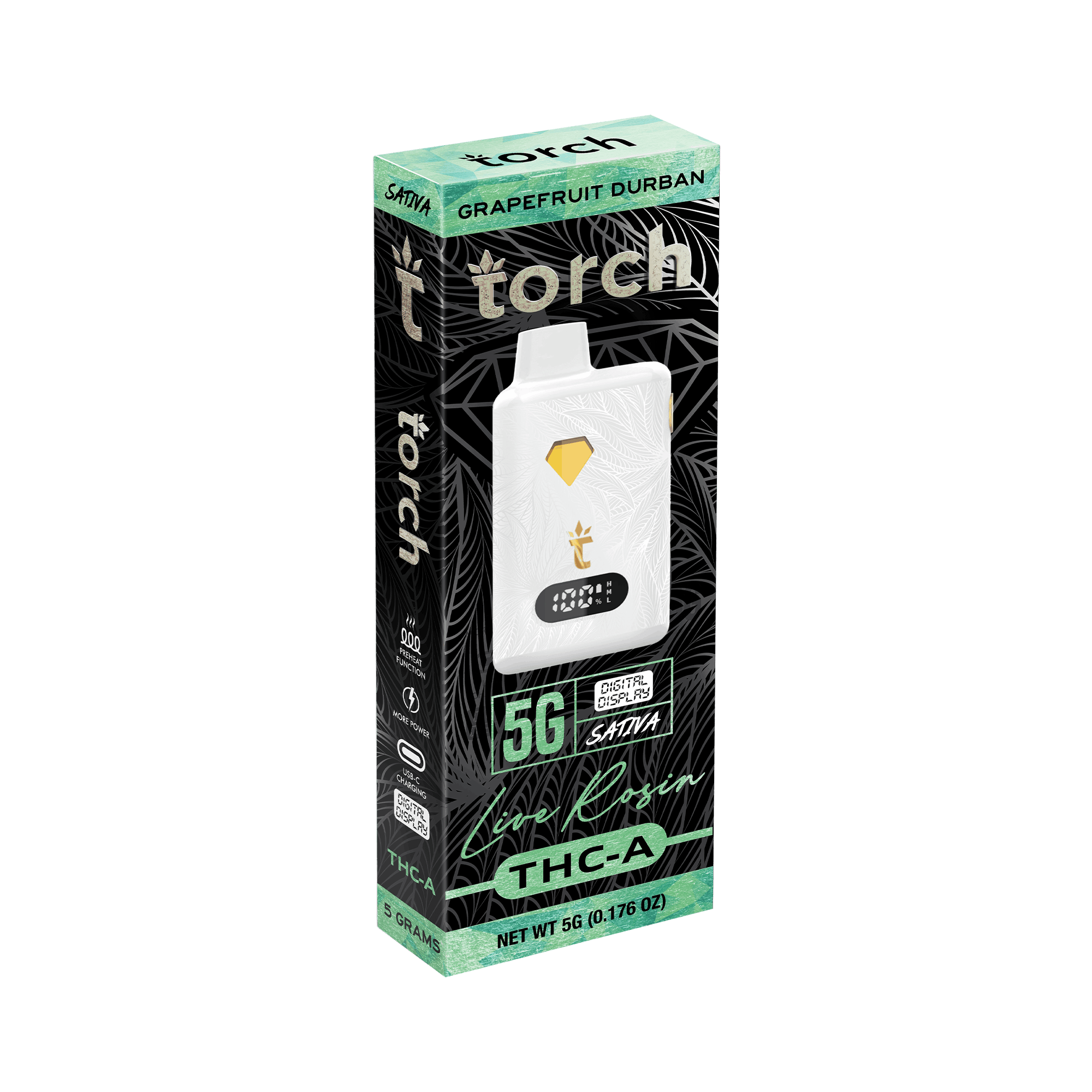 Torch 5g Live Rosin THCA Disposable Grapefruit Durban