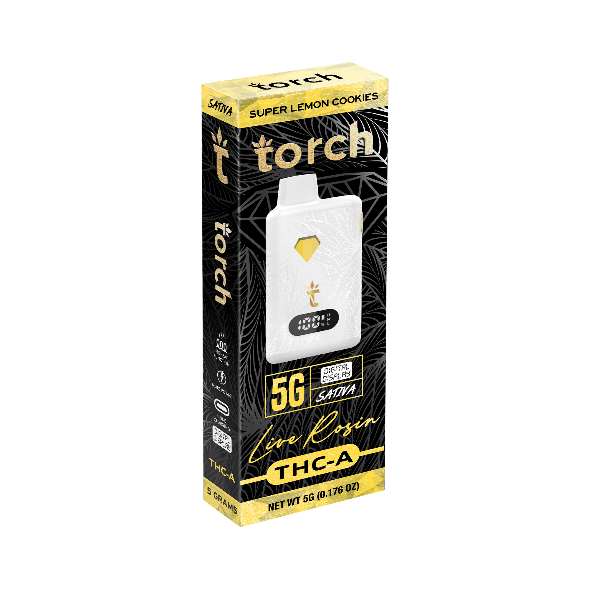 Torch 5g Live Rosin THCA Disposable Super Lemon Cookies