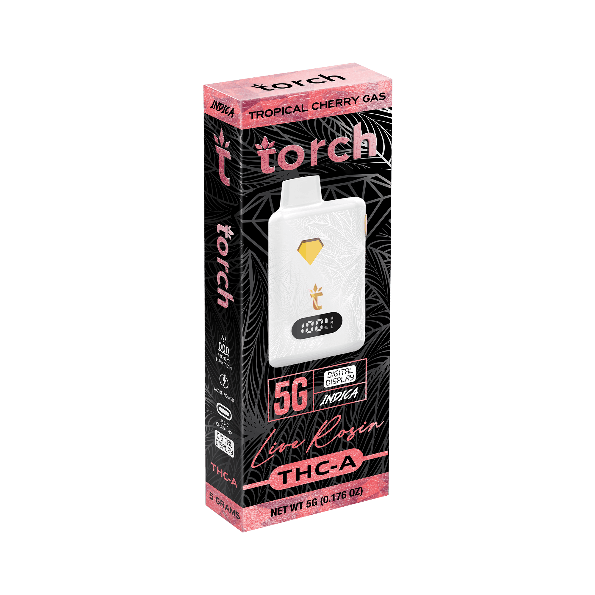 Torch 5g Live Rosin THCA Disposable Tropical Cherry Gas