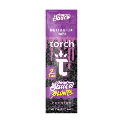 Torch Caviar Sauce Blunts THCA Hemp Flower Prerolls Sugar Daddy Purps