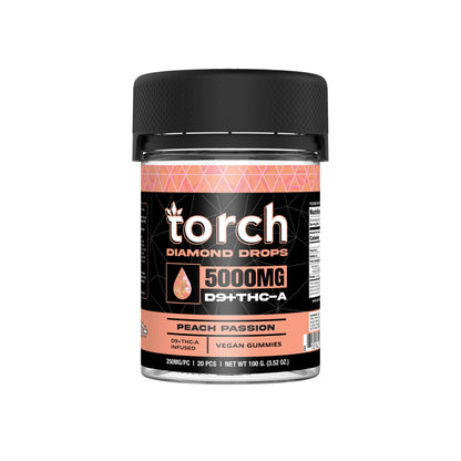 Torch Diamond Drops D9 THCA Gummies Peach Passion