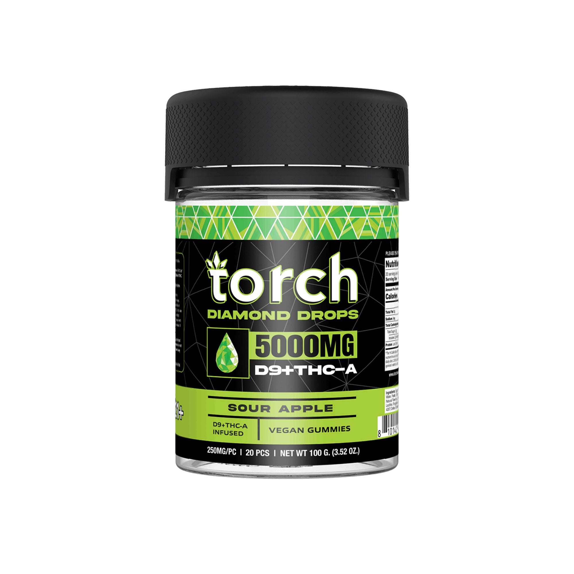 Torch Diamond Drops D9 THCA Gummies Sour Apple