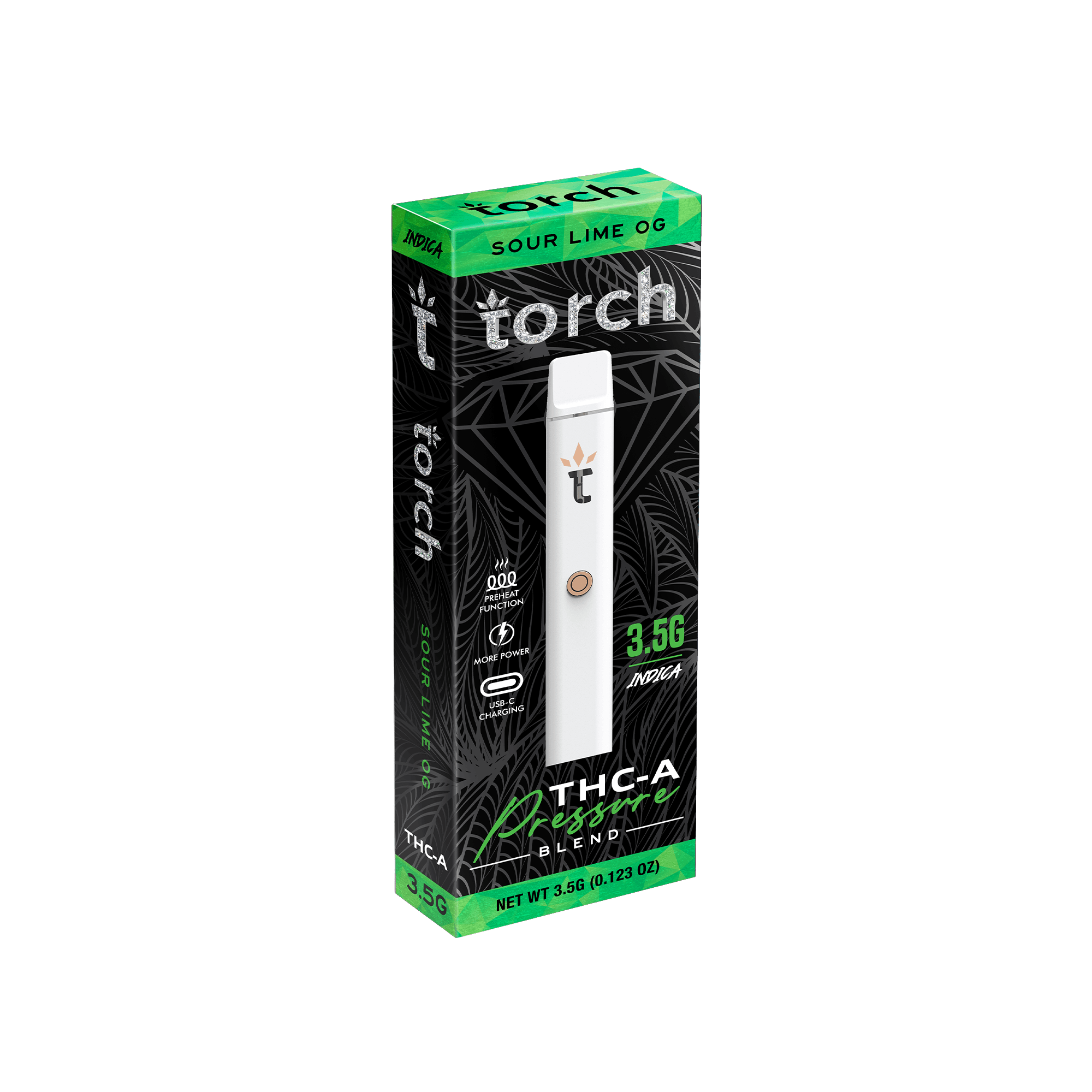 Torch Pressure Blend 3.5g THCA Disposable Sour Lime OG