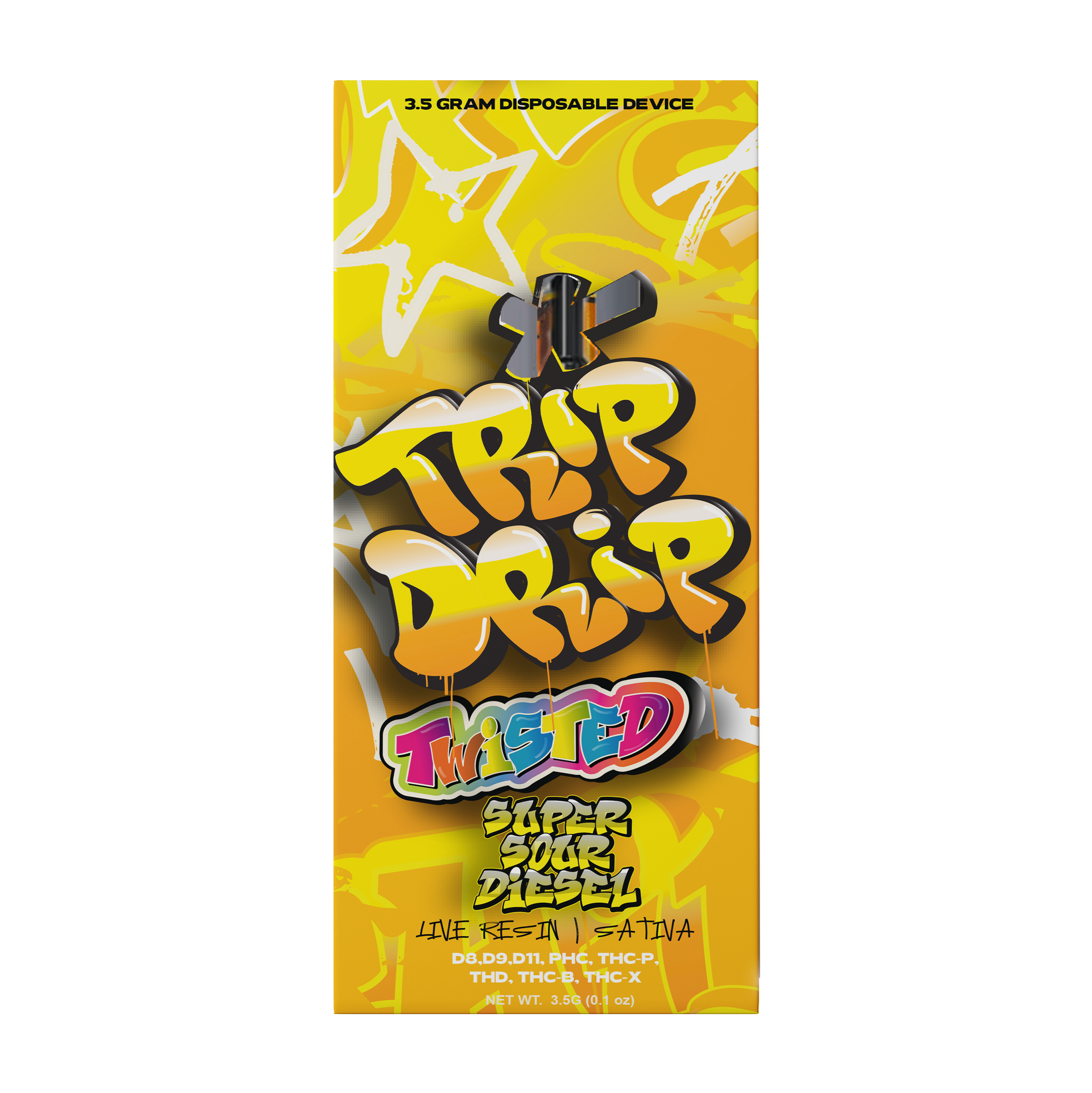 Trip Drip 8x3 Twisted Delta THC Blend 3.5g Disposable Super Sour Diesel