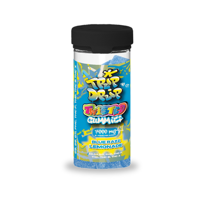 Trip Drip Twisted Delta THC Blend 7000mg Gummies Blue Razz Lemonade