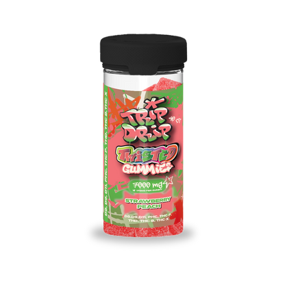 Trip Drip Twisted Delta THC Blend 7000mg Gummies Strawberry Peach